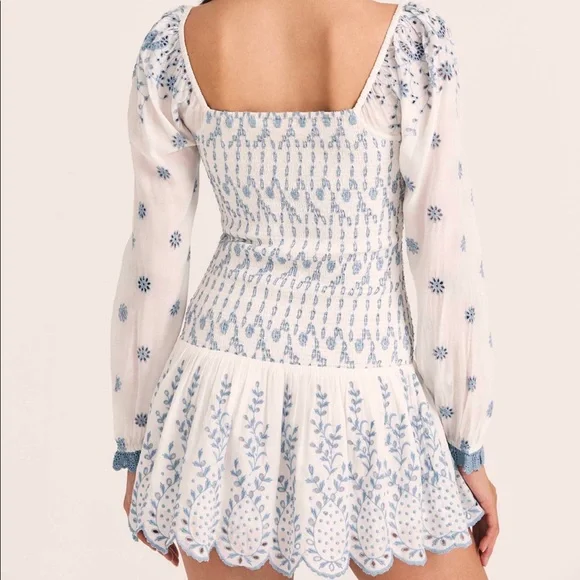 🤍RARE LOVESHACKFANCY LIKE NEW EMBROIDERED EYELET MINI DRESS🤍 - Picture 11 of 16